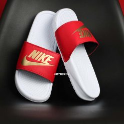 Dép Nike Benassi Trắng Đỏ