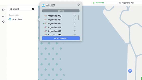 Kết nối VPN với một máy chủ đến Argentina