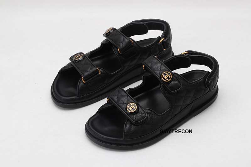 Sandals  Velvet black  Fashion  CHANEL