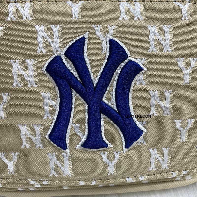 Túi Đeo Chéo MLB NY Monogram Jacquard Bucket Bag Màu Kem