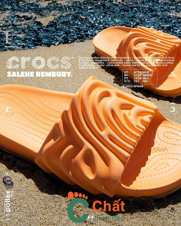 Dép Salehe Bembury x Crocs Slide màu cam