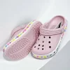 Dép Crocs Trẻ Em Viền Tim Sao Màu Hồng