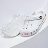 Dép Crocs Trẻ Em Viền Tim Sao Màu Trắng