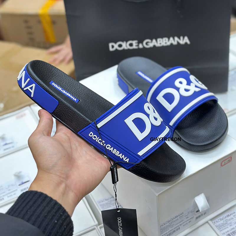 Dép Dolce & Gabbana D&G Logo Xanh Đen