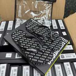 Dép tông Dsquared2 chữ ICON Đen Trắng