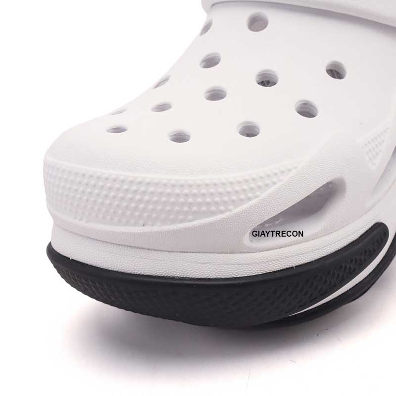 Dép Crocs Bubble Crush Clog Trắng Đen
