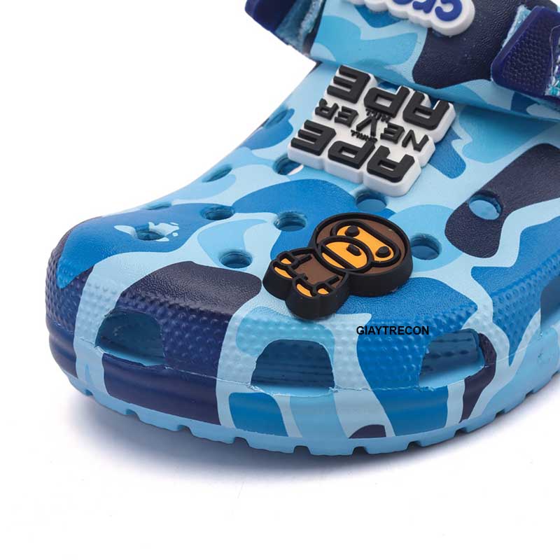 Dép Crocs A Bathing Ape ABC Màu Xanh Dương