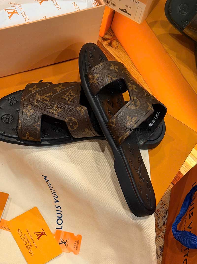 Dép LV Oasis Mule Monogram Nâu